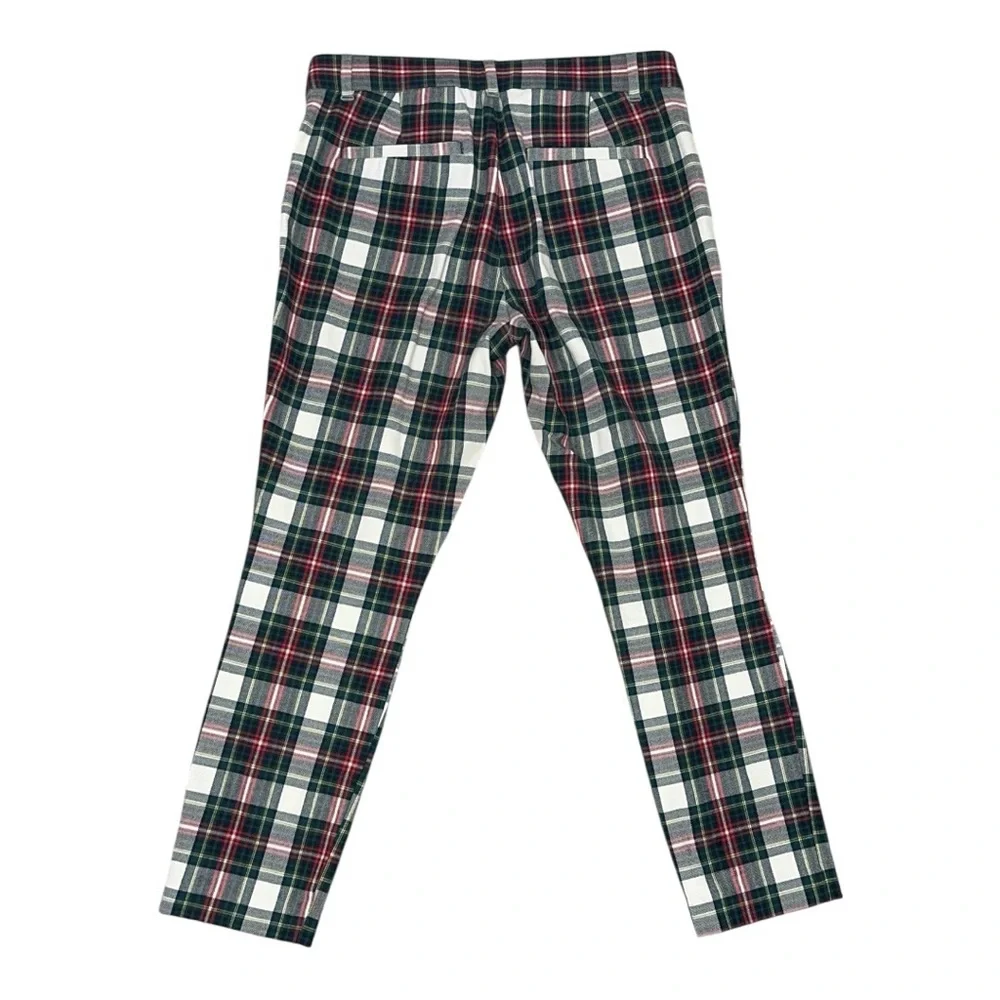 Gap Plaid Signature Skinny Ankle Trouser Pant Size 4 petite red green cream - Picture 3 of 5